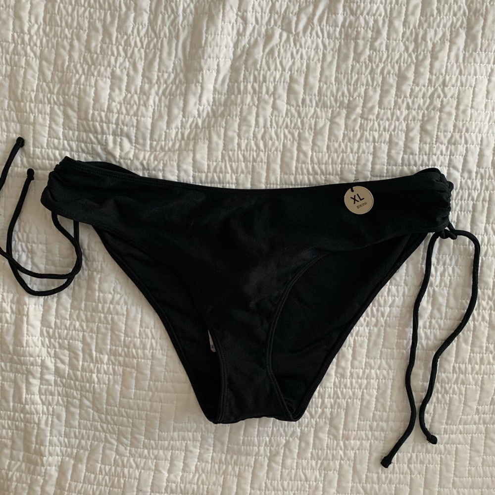 Black tie bikini bottoms